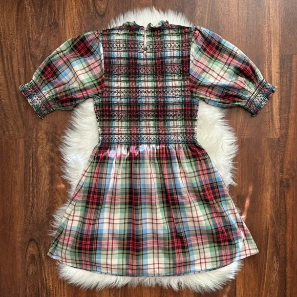 Hill House Vivi Mini Nap Dress in White Tartan Plaid Size M - Picture 4 of 7